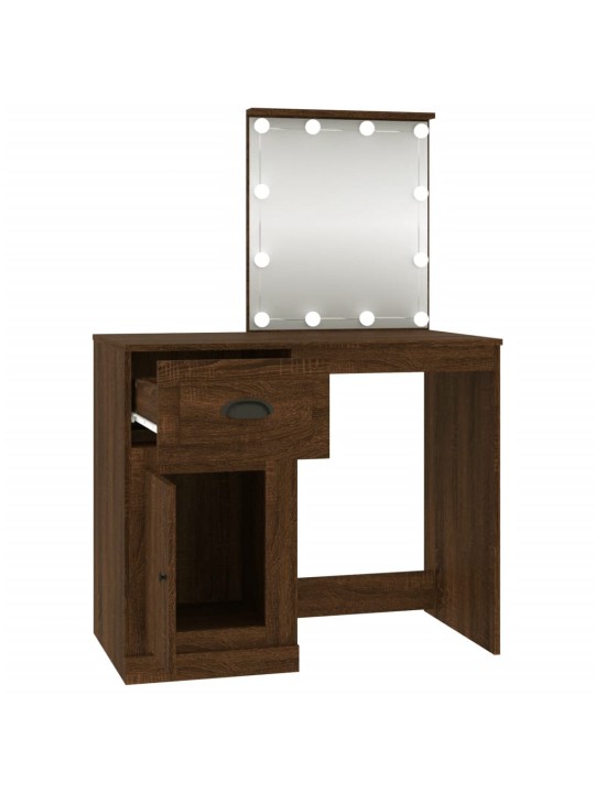 Spoguļgaldiņa komplekts, led, 90x50x132,5 cm, inženierijas koks
