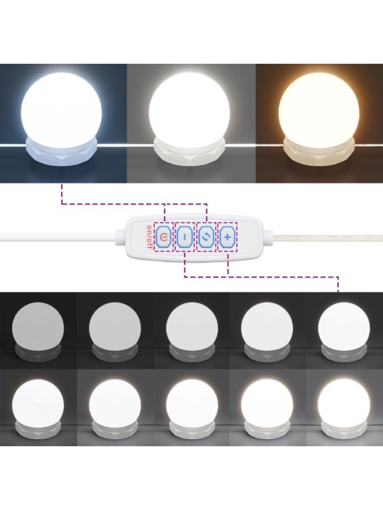 Spoguļgaldiņa komplekts, led, 90x50x132,5 cm, inženierijas koks