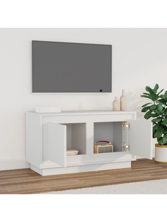 Tv skapītis, balts, 80x35x45 cm, inženierijas koks