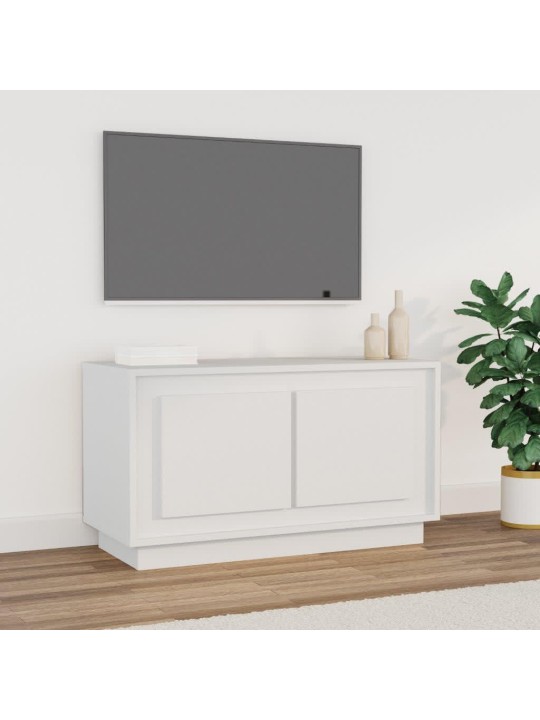 Tv skapītis, balts, 80x35x45 cm, inženierijas koks