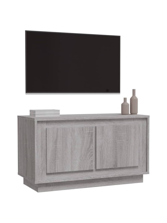 Tv plaukts, pelēka ozola, 80x35x45 cm, inženierijas koks