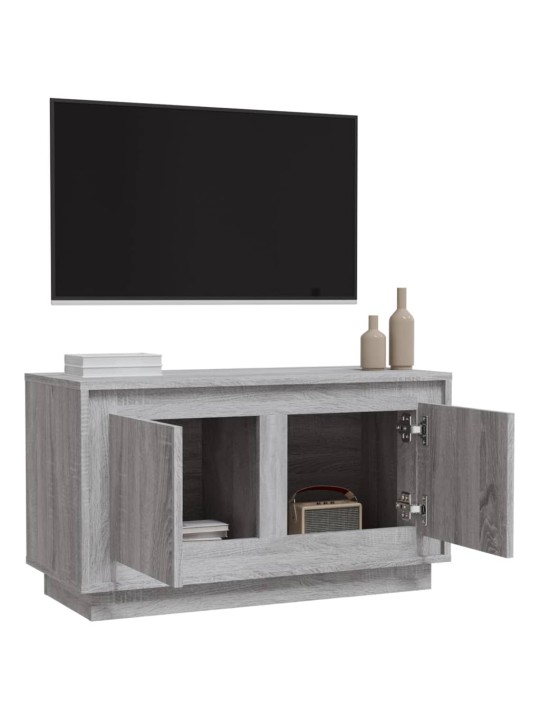 Tv plaukts, pelēka ozola, 80x35x45 cm, inženierijas koks