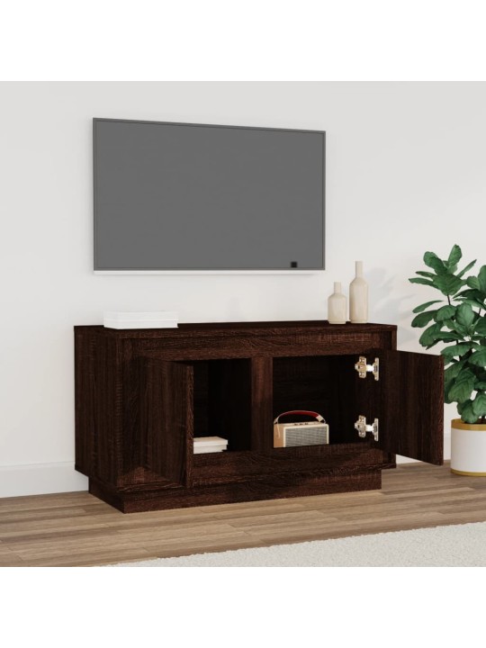 Tv skapītis, brūna ozolkoka, 80x35x45 cm, inženierijas koks