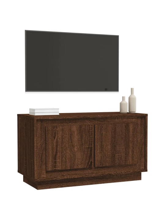 Tv skapītis, brūna ozolkoka, 80x35x45 cm, inženierijas koks