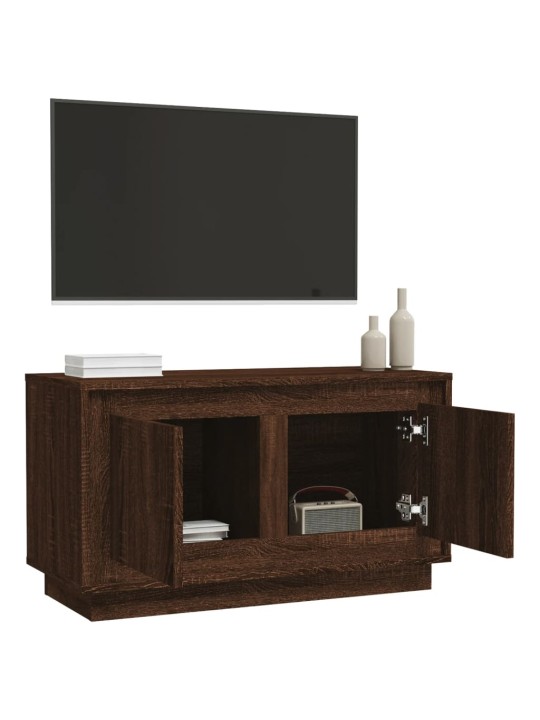 Tv skapītis, brūna ozolkoka, 80x35x45 cm, inženierijas koks