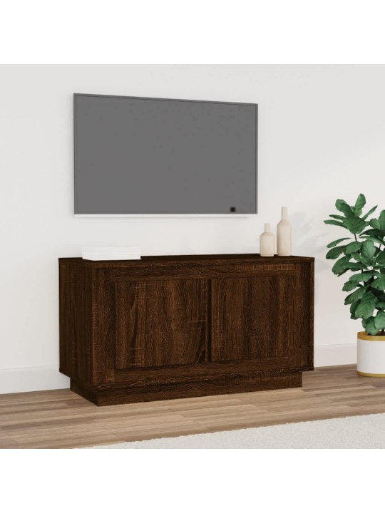 Tv skapītis, brūna ozolkoka, 80x35x45 cm, inženierijas koks