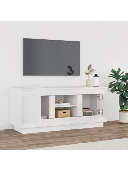 Tv skapītis, balts, 102x35x45 cm, inženierijas koks