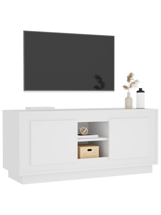 Tv skapītis, balts, 102x35x45 cm, inženierijas koks