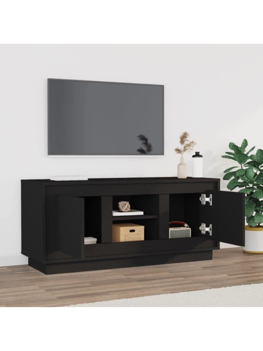 Tv skapītis, melns, 102x35x45 cm, inženierijas koks