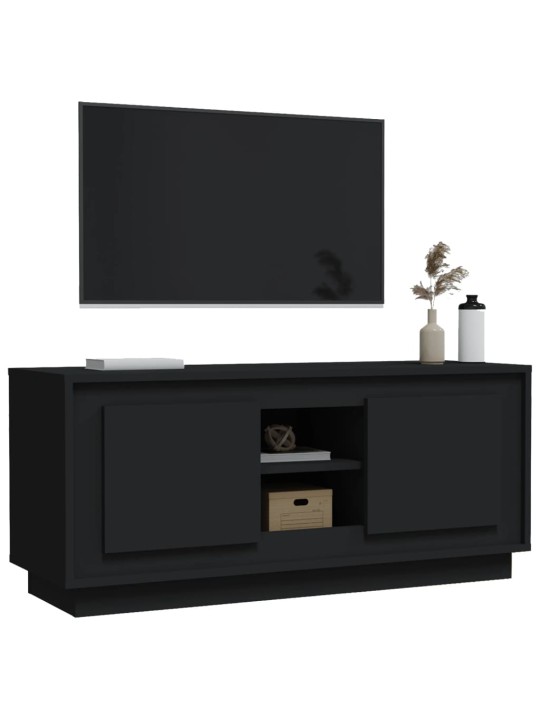 Tv skapītis, melns, 102x35x45 cm, inženierijas koks