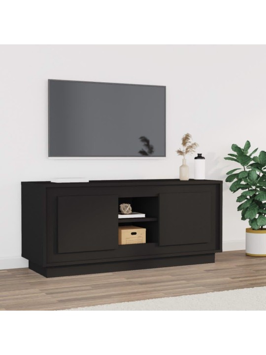 Tv skapītis, melns, 102x35x45 cm, inženierijas koks