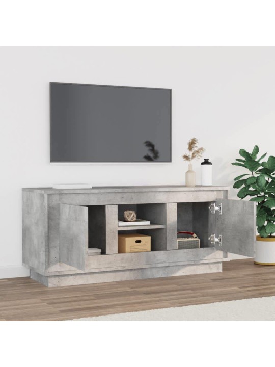 Tv skapītis, betonpelēks, 102x35x45 cm, inženierijas koks