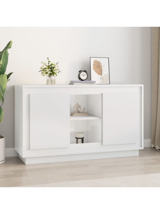 Kumode, spīdīgi balta, 102x35x60 cm, inženierijas koks
