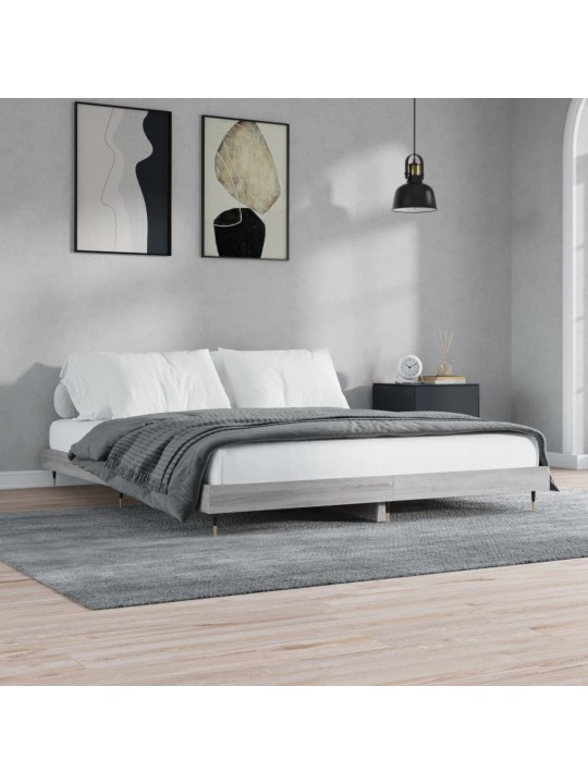 Gultas rāmis, pelēka ozolkoka, 120x200 cm, inženierijas koks