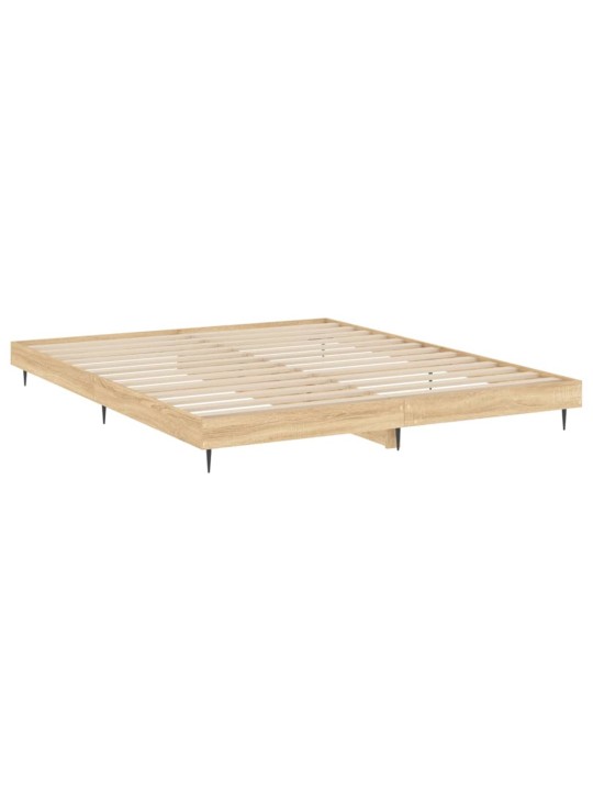 Gultas rāmis, ozolkoka krāsā, 200x200 cm, inženierijas koks