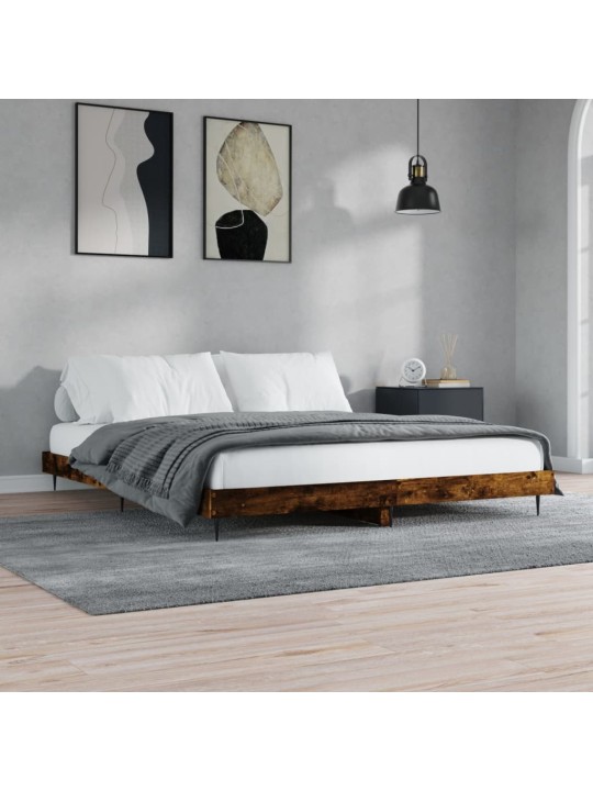 Gultas rāmis, ozolkoka krāsā, 200x200 cm, inženierijas koks