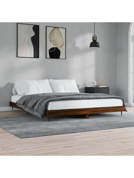 Gultas rāmis, ozolkoka krāsā, 120x200 cm, inženierijas koks