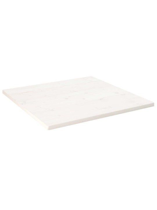 Galda virsma, balta, 80x80x2,5 cm, priedes masīvkoks, kvadrāta