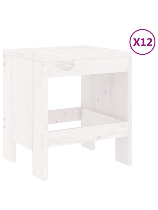 13-daļīgs dārza mēbeļu komplekts, priedes masīvkoks, balts