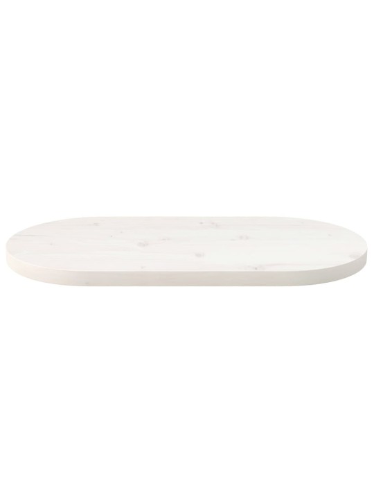 Galda virsma, balta, 60x30x2,5 cm, priedes masīvkoks, ovāla