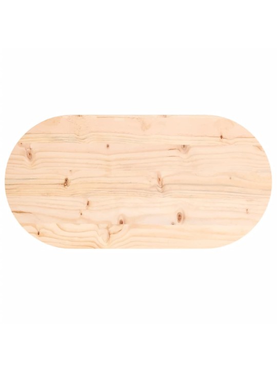 Galda virsma, 80x40x2,5 cm, priedes masīvkoks, ovāla