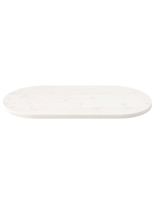 Galda virsma, balta, 90x45x2,5 cm, priedes masīvkoks, ovāla