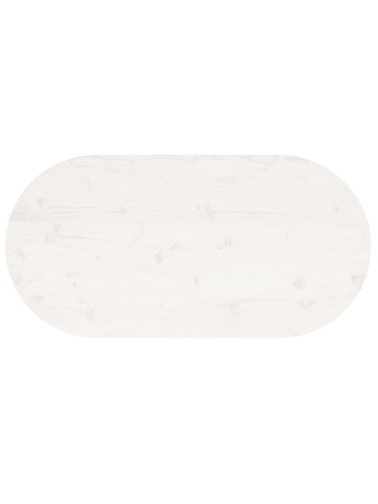 Galda virsma, balta, 90x45x2,5 cm, priedes masīvkoks, ovāla