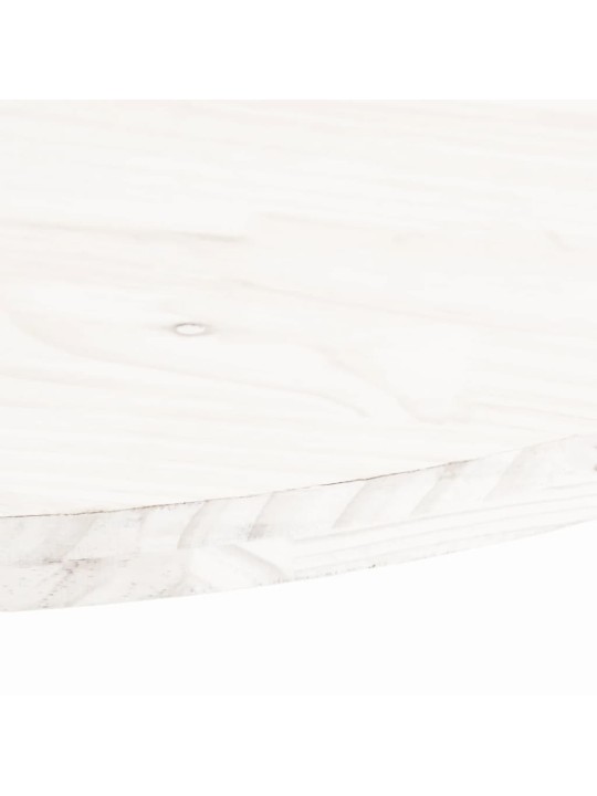 Galda virsma, balta, 90x45x2,5 cm, priedes masīvkoks, ovāla