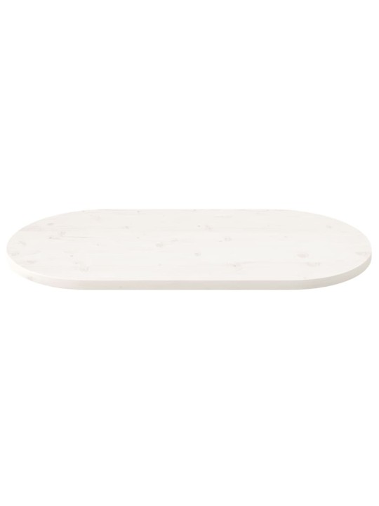 Galda virsma, balta, 100x50x2,5 cm, priedes masīvkoks, ovāla
