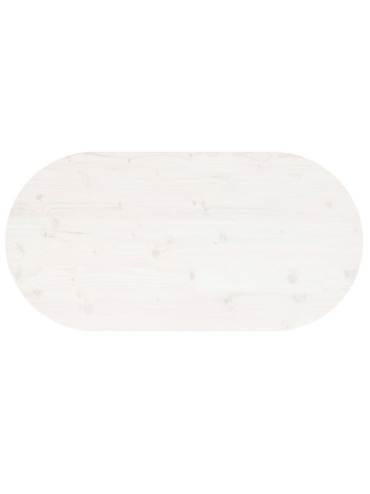 Galda virsma, balta, 100x50x2,5 cm, priedes masīvkoks, ovāla
