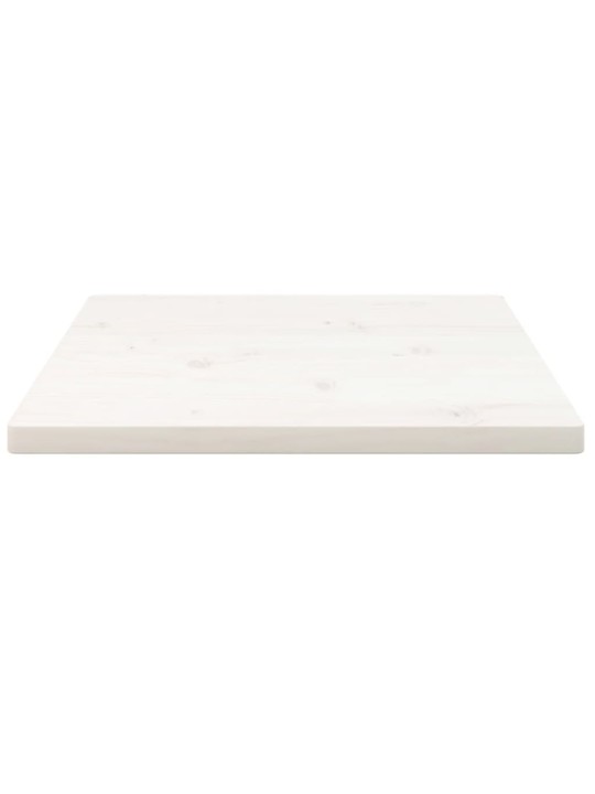 Galda virsma, balta, 50x50x2,5 cm, priedes masīvkoks, kvadrāta