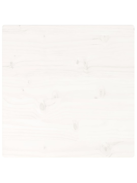 Galda virsma, balta, 50x50x2,5 cm, priedes masīvkoks, kvadrāta