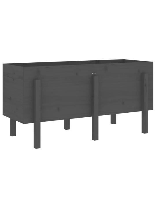 Augstā puķu kaste, pelēka, 121x50x57 cm, priedes masīvkoks