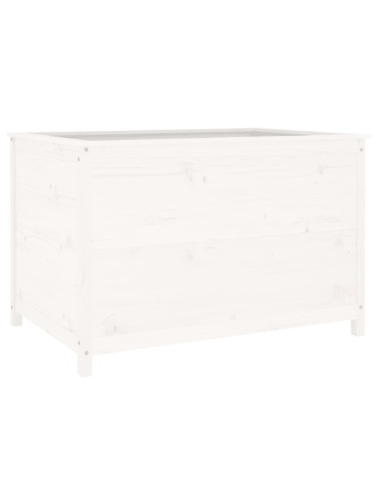 Augstā puķu kaste, balta, 119,5x82,5x78 cm, priedes masīvkoks