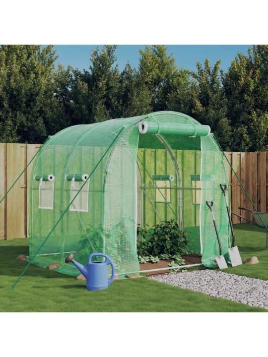 Siltumnīca ar tērauda rāmi, zaļa, 4 m², 2x2x2 m