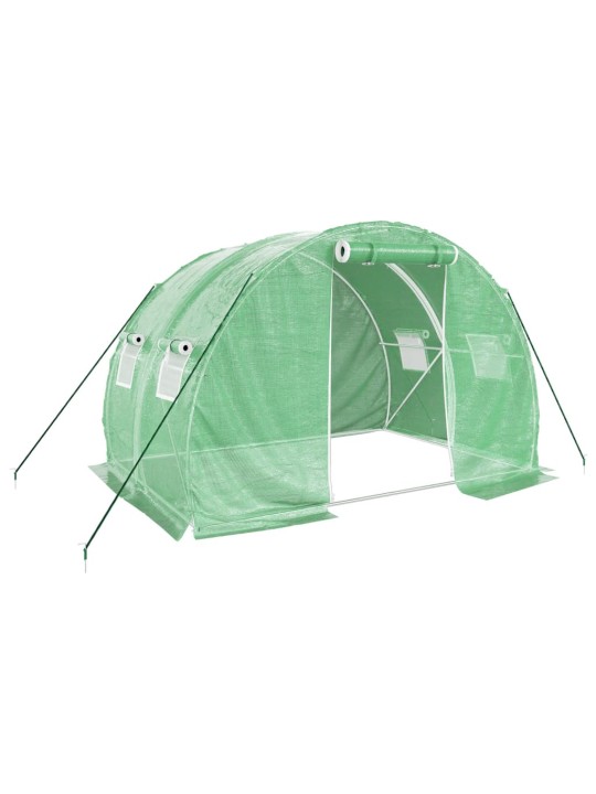Siltumnīca ar tērauda rāmi, zaļa, 6 m², 3x2x2 m