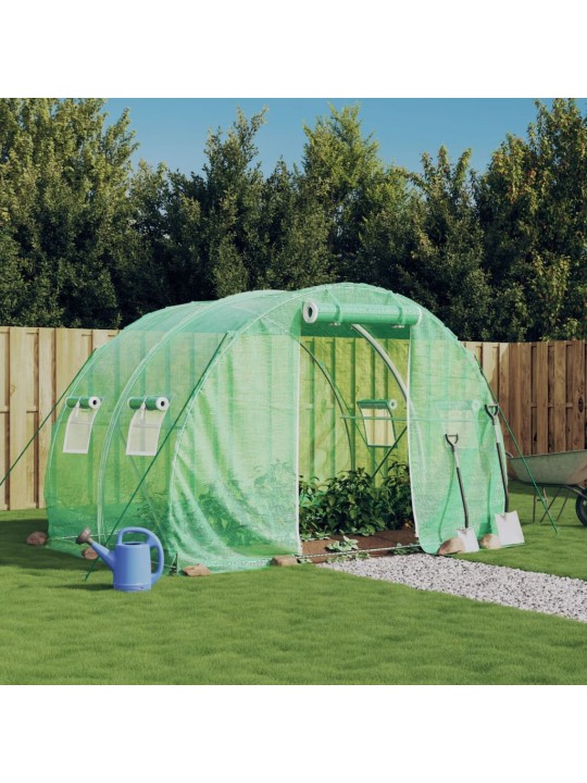 Siltumnīca ar tērauda rāmi, zaļa, 6 m², 3x2x2 m