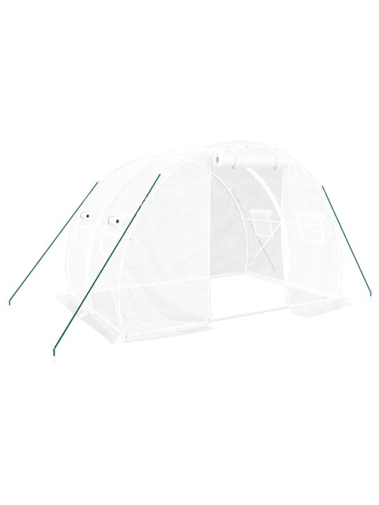Siltumnīca ar tērauda rāmi, balta, 6 m², 3x2x2 m