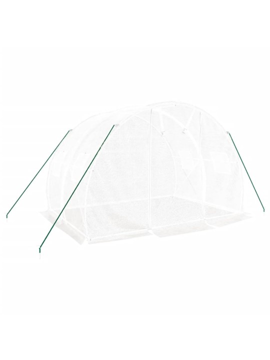 Siltumnīca ar tērauda rāmi, balta, 6 m², 3x2x2 m