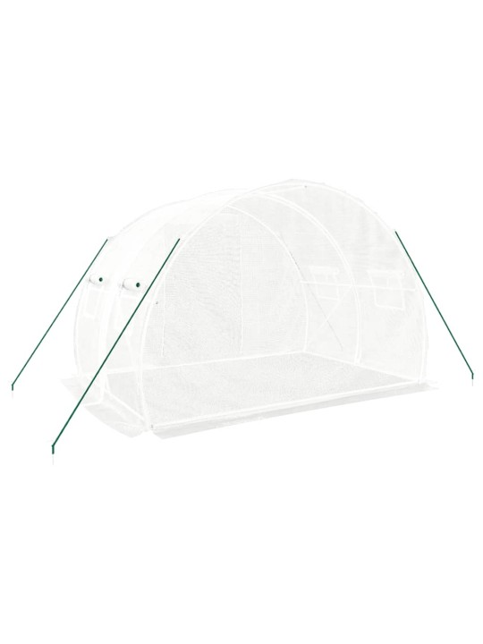 Siltumnīca ar tērauda rāmi, balta, 6 m², 3x2x2 m