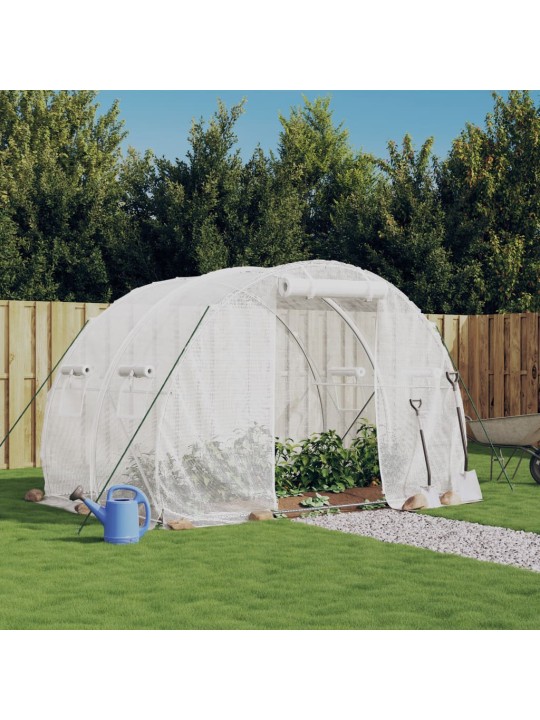 Siltumnīca ar tērauda rāmi, balta, 6 m², 3x2x2 m