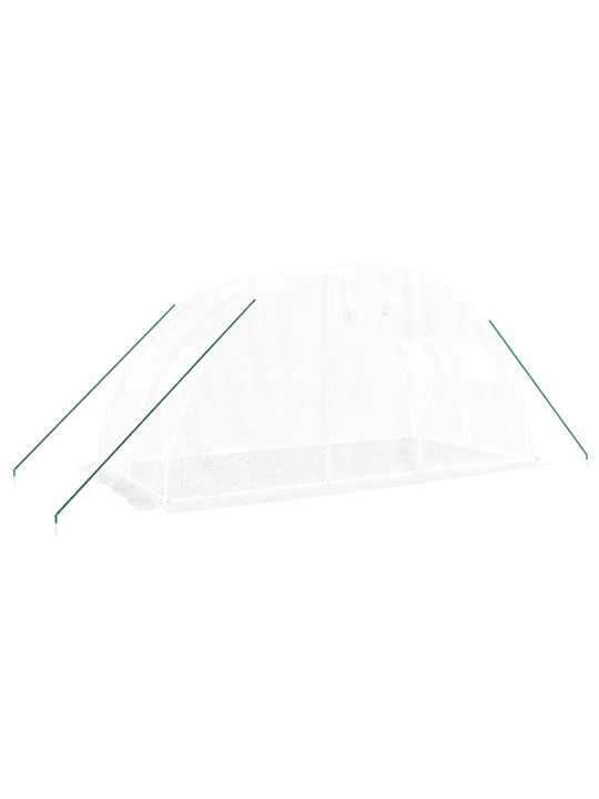 Siltumnīca ar tērauda rāmi, balta, 8 m², 4x2x2 m