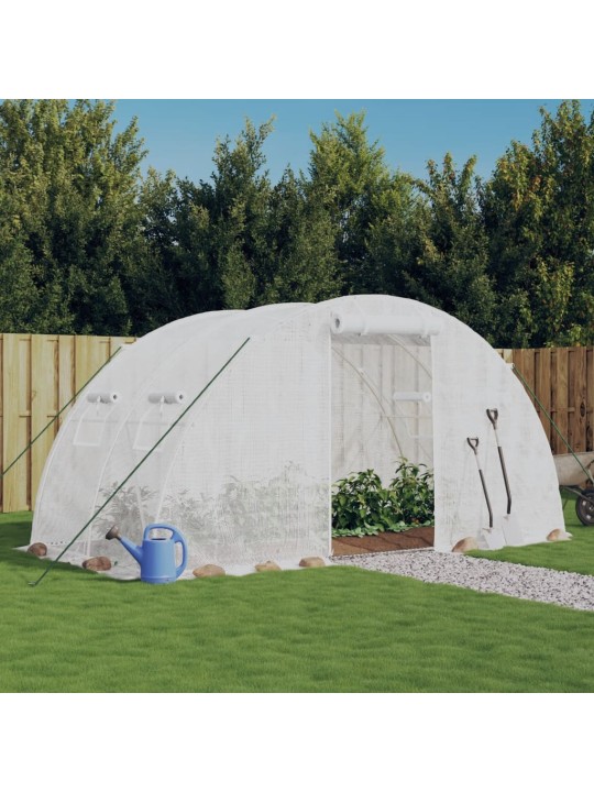 Siltumnīca ar tērauda rāmi, balta, 8 m², 4x2x2 m
