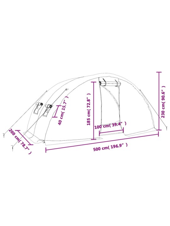 Siltumnīca ar tērauda rāmi, balta, 10 m² 5x2x2,3 m