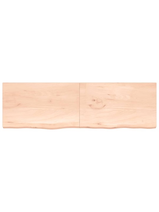 Sienas plaukts, 200x60x(2-4) cm, neapstrādāts ozola masīvkoks
