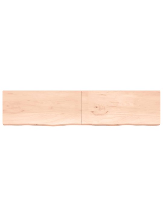 Sienas plaukts, 220x50x(2-6) cm, neapstrādāts ozola masīvkoks