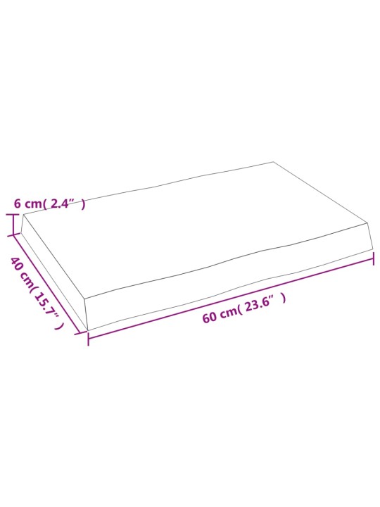 Galda virsma, 60x40x(2-6) cm, masīvkoks, dabīgas formas mala