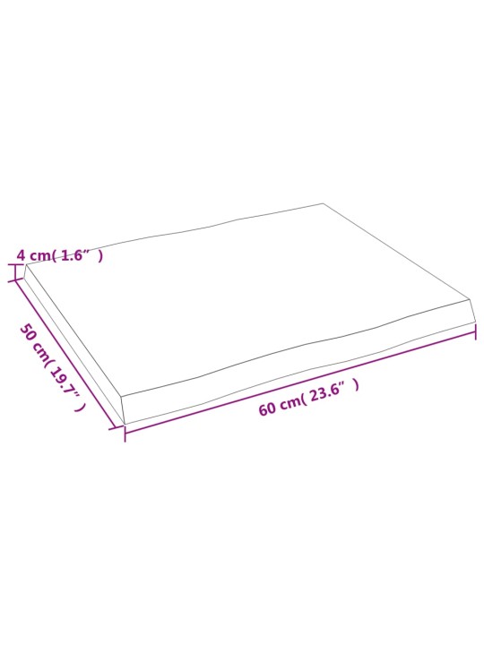 Galda virsma, 60x50x(2-4) cm, masīvkoks, dabīgas formas mala