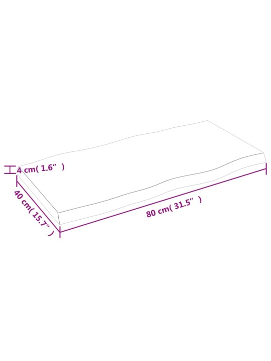 Galda virsma, 80x40x(2-4) cm, masīvkoks, dabīgas formas mala