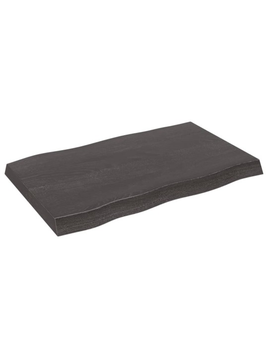Galda virsma, tumši brūna, 80x50x(2-6) cm, ozola masīvkoks